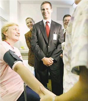 Ontario Premier Dalton McGuinty visits Windsor Regional Hospital in 2004.